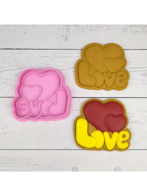 Штамп + вырубка "Love" №3