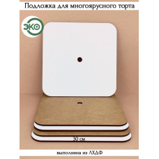 Подложка для торта из ЛХДФ с отверстием 30х30 см (квадрат) Подложка для торта из ЛХДФ с отверстием 30х30 см (квадрат)