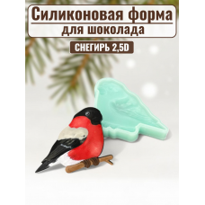 Силиконовая форма №2454 "Снегирь" 2,5D Силиконовая форма №2454 "Снегирь" 2,5D