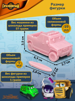 Силиконовая форма K3DP/Грузовички - Роза
