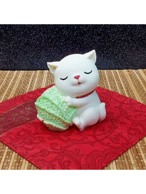 Силиконовая форма №1030 "Котик обнимает клубок " РАСПР